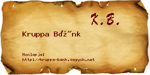 Kruppa Bánk névjegykártya